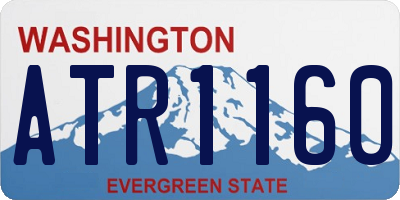 WA license plate ATR1160
