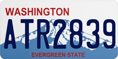 WA license plate ATR2839