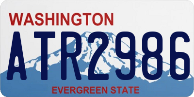 WA license plate ATR2986