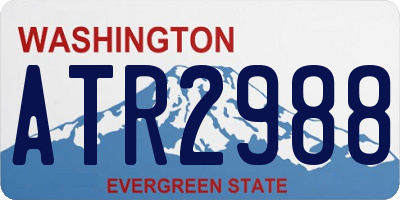 WA license plate ATR2988