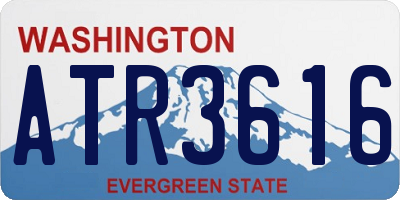 WA license plate ATR3616