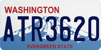 WA license plate ATR3620