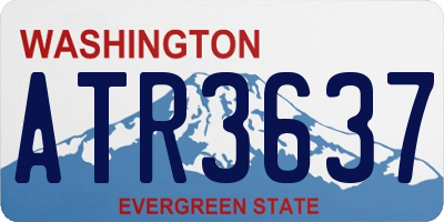 WA license plate ATR3637