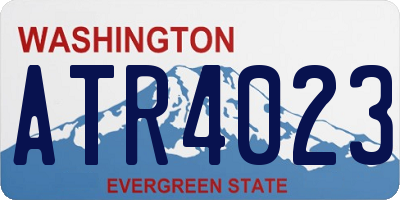 WA license plate ATR4023