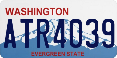 WA license plate ATR4039