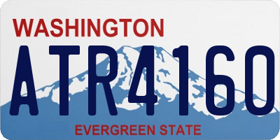 WA license plate ATR4160