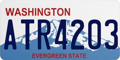 WA license plate ATR4203