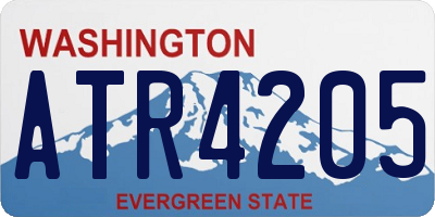 WA license plate ATR4205