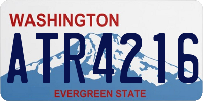 WA license plate ATR4216