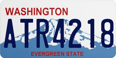 WA license plate ATR4218