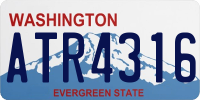 WA license plate ATR4316