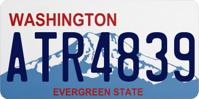 WA license plate ATR4839