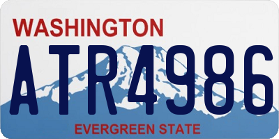 WA license plate ATR4986