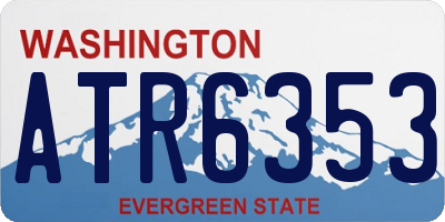 WA license plate ATR6353