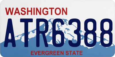 WA license plate ATR6388