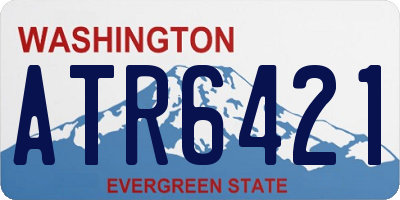 WA license plate ATR6421