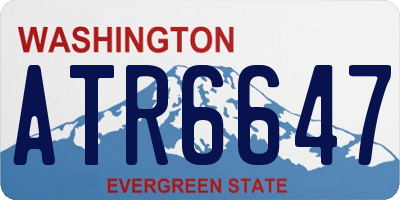 WA license plate ATR6647