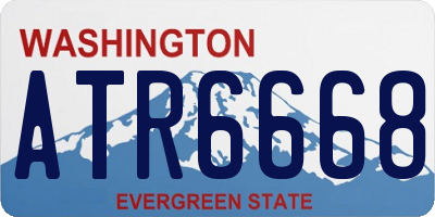WA license plate ATR6668