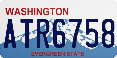 WA license plate ATR6758