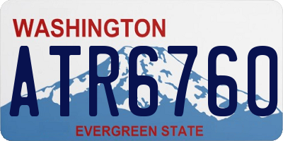 WA license plate ATR6760