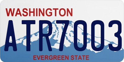 WA license plate ATR7003