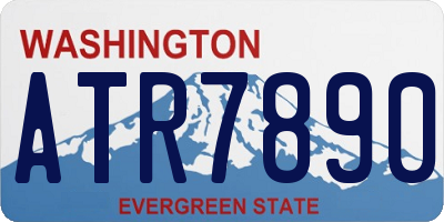 WA license plate ATR7890