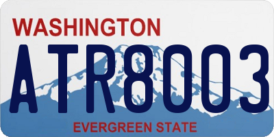 WA license plate ATR8003
