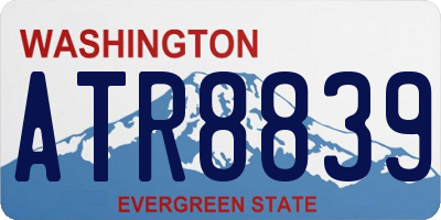 WA license plate ATR8839