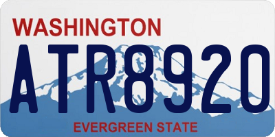 WA license plate ATR8920