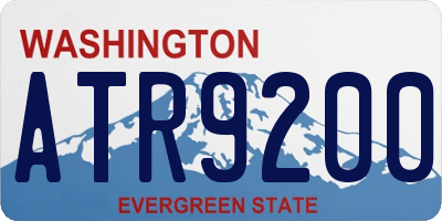 WA license plate ATR9200