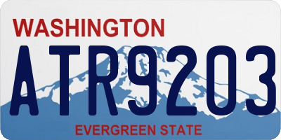 WA license plate ATR9203