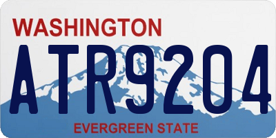 WA license plate ATR9204