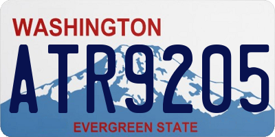 WA license plate ATR9205