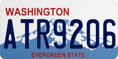 WA license plate ATR9206