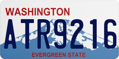 WA license plate ATR9216