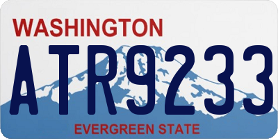 WA license plate ATR9233