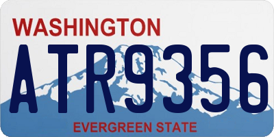 WA license plate ATR9356