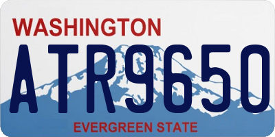 WA license plate ATR9650