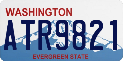 WA license plate ATR9821