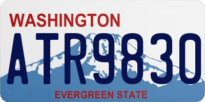 WA license plate ATR9830