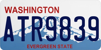 WA license plate ATR9839