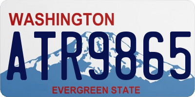 WA license plate ATR9865