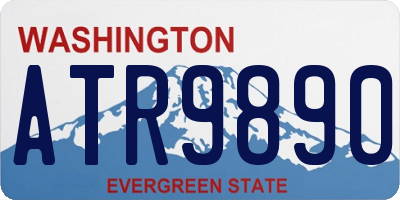 WA license plate ATR9890