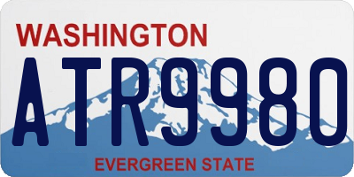 WA license plate ATR9980