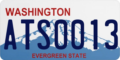 WA license plate ATS0013