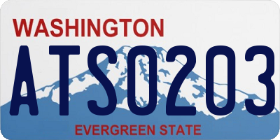 WA license plate ATS0203