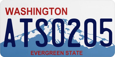 WA license plate ATS0205