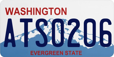 WA license plate ATS0206