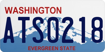 WA license plate ATS0218