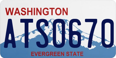 WA license plate ATS0670